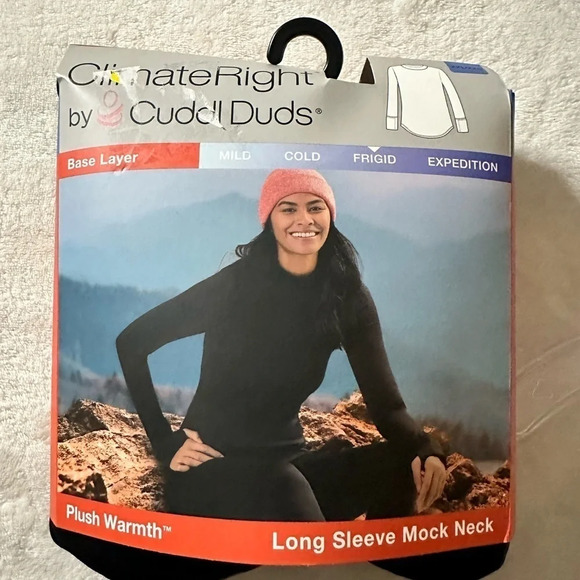 Climate Right By Cuddl Duds Women’s Long Sleeved Plush Warmth Mock Neck Top - Picture 2 of 9